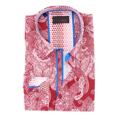 Eight-X // Paisley Button-Up // Red (2XL)
