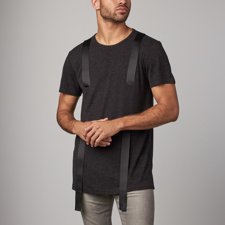 Oversize Straps Crewneck Tee // Black (XS)