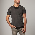 Crewneck Asymmetric Organic Cotton Tee // Black (XS)