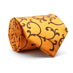 Handmade Silk Tie // Orange Floral