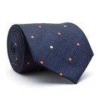 Handmade Tie // Navy Blue Dot