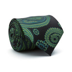 Handmade Tie // Green Blue Paisley
