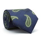 Handmade Tie // Blue + Green Paisley