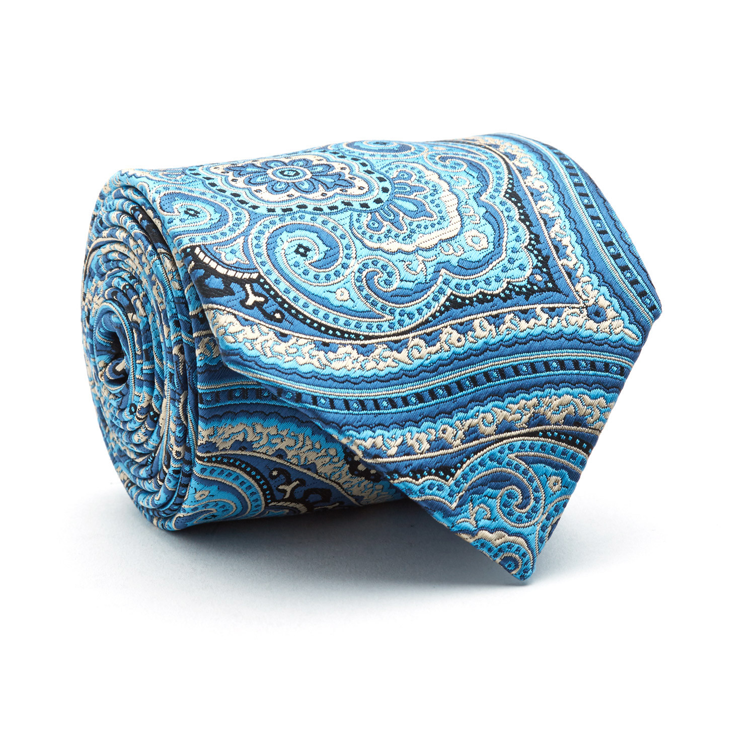 Handmade Silk Tie // Blue Paisley - Blanc - Touch of Modern