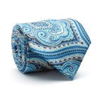 Handmade Silk Tie // Blue Paisley