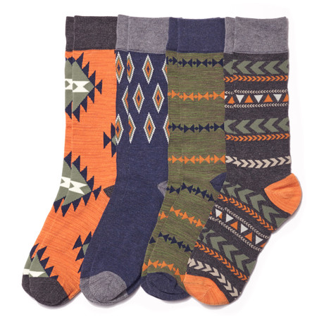 Aztec Sock // Multi // Pack of 4