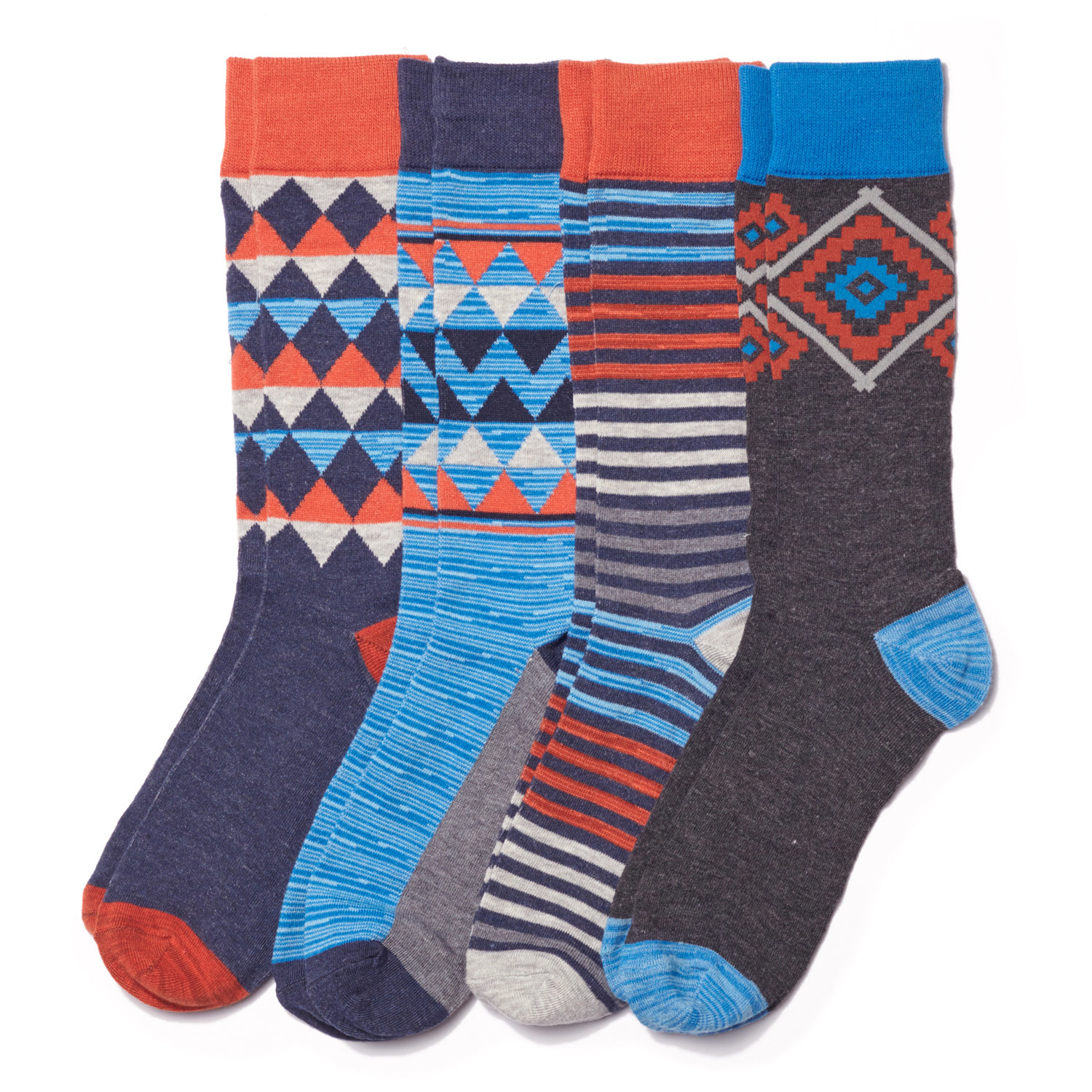 Stripes + Colorblock Sock // Multi // Pack of 4 - Basic/Outfitters ...
