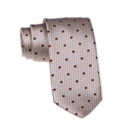 Classic Tie // Crème + Brown Dot