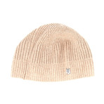 Cashmere Marko Ribbed Beanie // Taupe