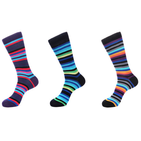 Middle Stripe Mid-Calf Sock // Pack of 3