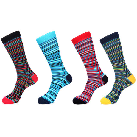 Small Stripe Mid-Calf Sock // Pack of 4