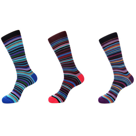 Small Stripe Mid-Calf Sock // Pack of 3