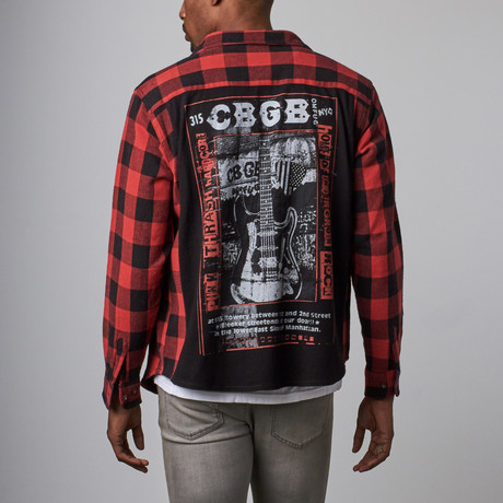 Jack of All Trades // CBGB Home Of Underground Rock Rocker Shirt // Red Gingham (XS)