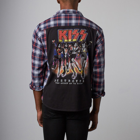 KISS Spirit Of '76 Tour Rocker Shirt // Navy Tartan (XS)