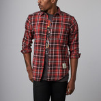 KISS Panels Rocker Shirt // Red Tartan (XS)