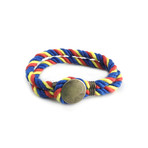 Brass Button Paracord Bracelet // Multicolor