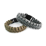 Paracord Snap Buckle Bracelet // Set of 2 (Black + Blue)