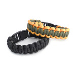 Paracord Snap Buckle Bracelet // Set of 2 (Black + Blue)