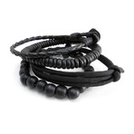 Paracord Bead Bracelet // Set of 4 (Black)
