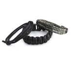 AMiGAZ // Paracord Slider Buckle // Black + Army // Set of 3