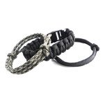 AMiGAZ // Paracord Slider Buckle // Black + Army // Set of 3