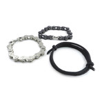 Paracord Bike Chain Bracelet // Set of 3