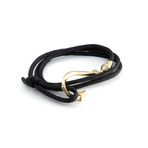 Fish Hook Paracord Slider Bracelet (Black)