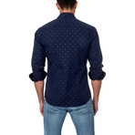 Gradient Drops Button-Up Shirt // Navy (S)