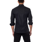 Kaleidoscope Accent Button-Up Shirt // Black (S)