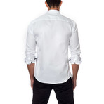 Kaleidoscope Accent Button-Up Shirt // White (L)