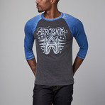 Aerosmith Stars Raglan // Black + Speed Blue (M)