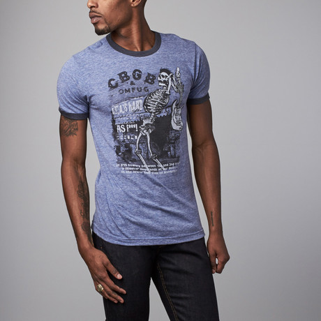 CBGB Always Hard Ringer T-Shirt  // Royal + Indigo (XS)