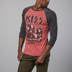 KISS Alive Tour 1975 Raglan // Red + Black (XS)