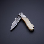 Single Blade Pocket Knife // Bone Handle + Brass Liner