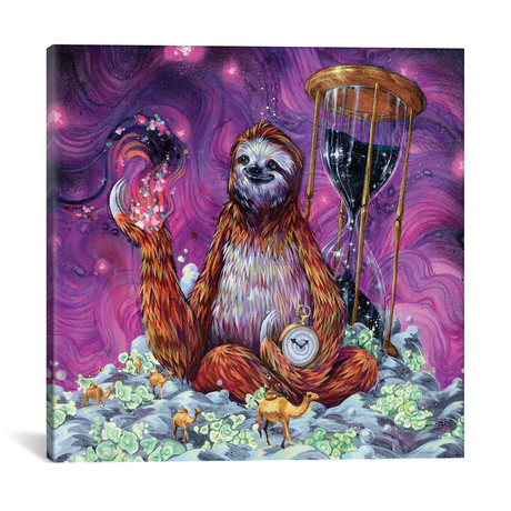 Time Master Poop Sloth (18"W x 18"H x 0.75"D)