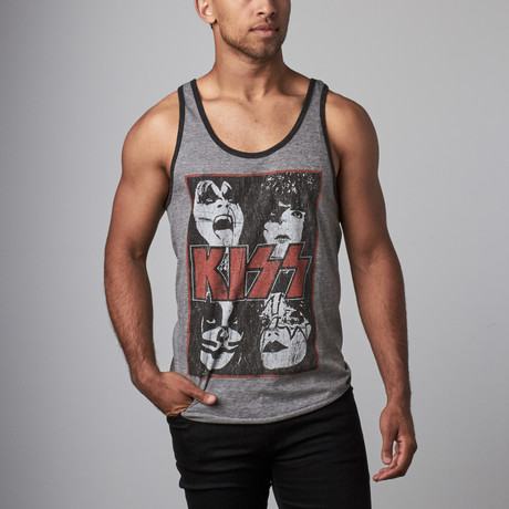 KISS Panels Tank Top  // Grey + Onyx (XS)