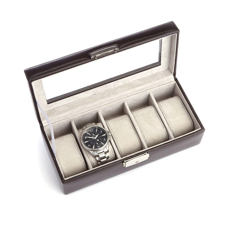 Five Slot Watch Box // Aristo Leather (Black)