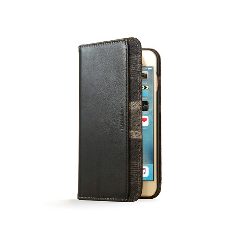 New Slipcase Series iPhone Case // Black + Black Plaid (iPhone 7)