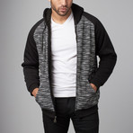 Nothin but Net // Shearling Lined Fashion Hoodie // Black + White (2XL)