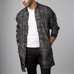 Nothin but Net // Long Bomber Jacket // Black Camo (L)