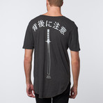 Katana Kanji Graphic T-Shirt // Vintage Black (S)