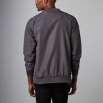 Nothin but Net // Quilted Trim Bomber Jacket // Dark Charcoal (XL)