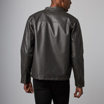 Nothin but Net // Faux Leather Zip Pocket Jacket // Charcoal (L)