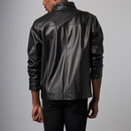 Nothin but Net // Faux Leather Exposed Zip Jacket // Black (M)