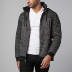 Nothin but Net // Shearling Lined Paneled Hoodie // Black + White (S)