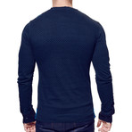 V-Neck Dress Dotted Shirt // Black + Turquoise (3XL)