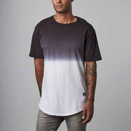 Lorimer Dip Dye Side Zip Tee // Black + White (XS)