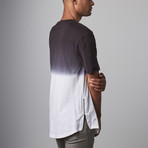 Lorimer Dip Dye Side Zip Tee // Black + White (XL)