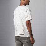 Reason // Kingston Destroyed Short-Sleeve Tee // White (M)