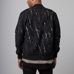 Reason // Militia Splatter Bomber Jacket  // Black (XL)